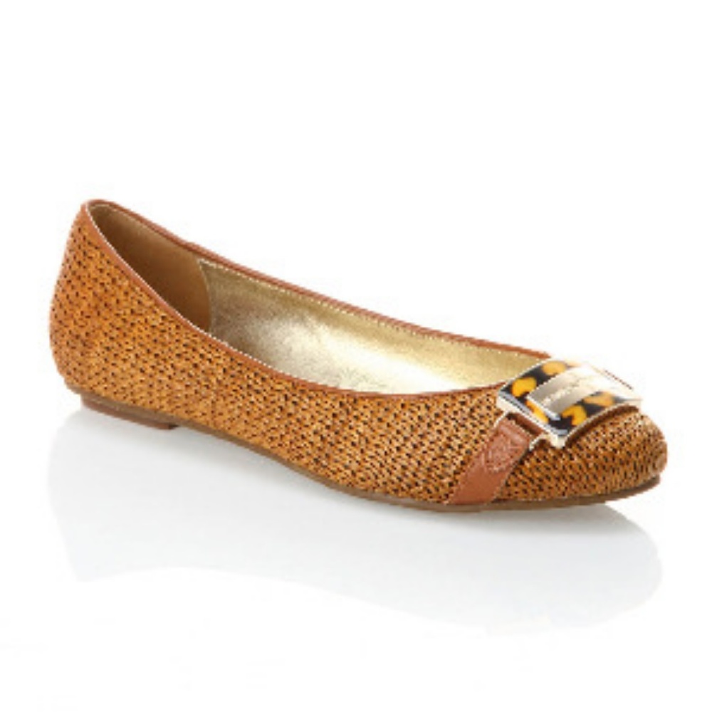 Elaine Turner Tobacco Raffia Liz Flat